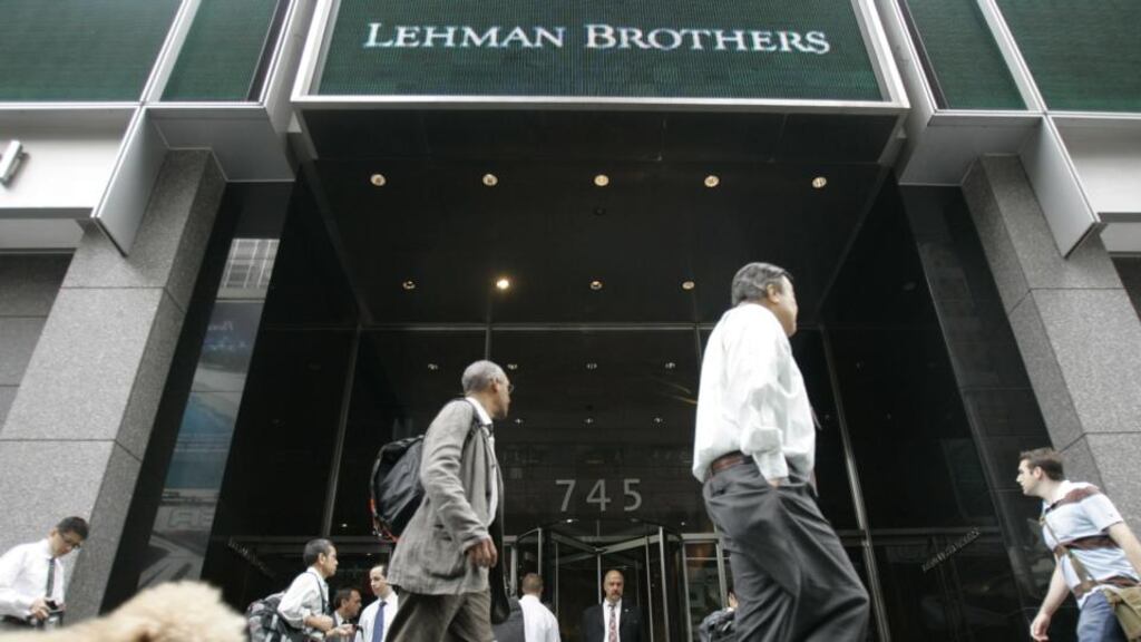 September 2008 will remain long in the mind, not just for the collapse of Lehman Brothers but also because of the crisis in the Irish banking system. Photograph: Mary Altaffer/AP