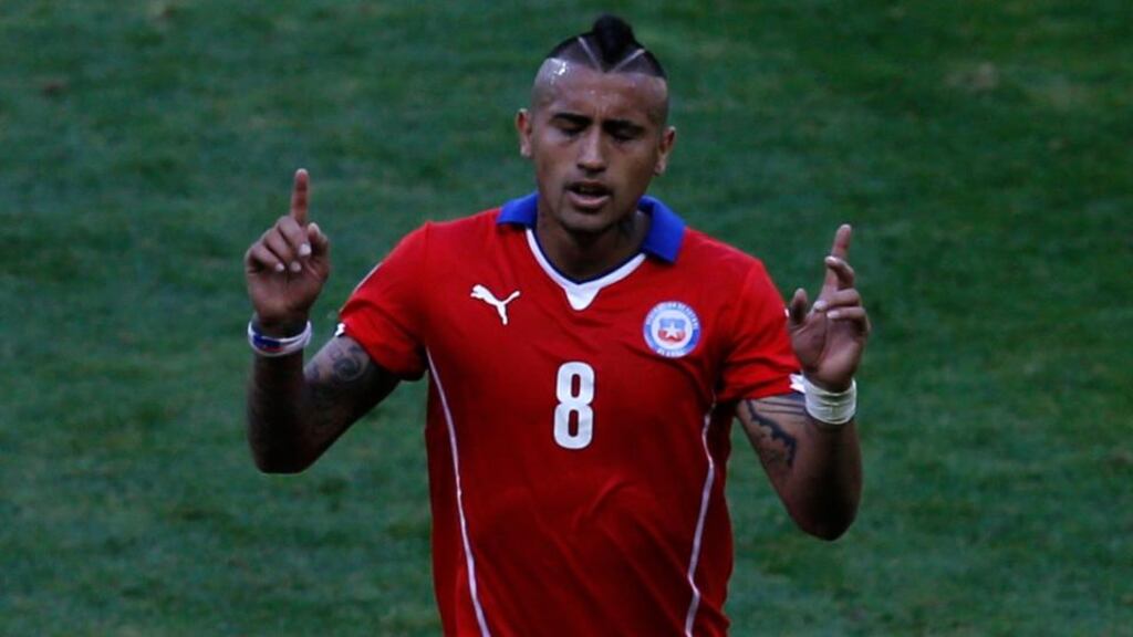 Chile’s Arturo Vidal admits that it won’t be the end of the world if a move from Juventus to Manchester United falls through. Photograph: Leonhard Foeger/Reuters