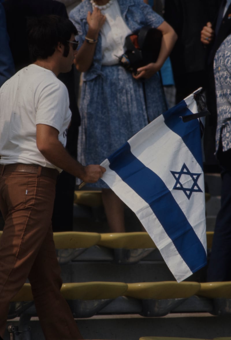 Memorial service for the killed hostages, at the 1972 Olympics at the Olympic Stadium in Munich. (Tony Triolo via Getty)