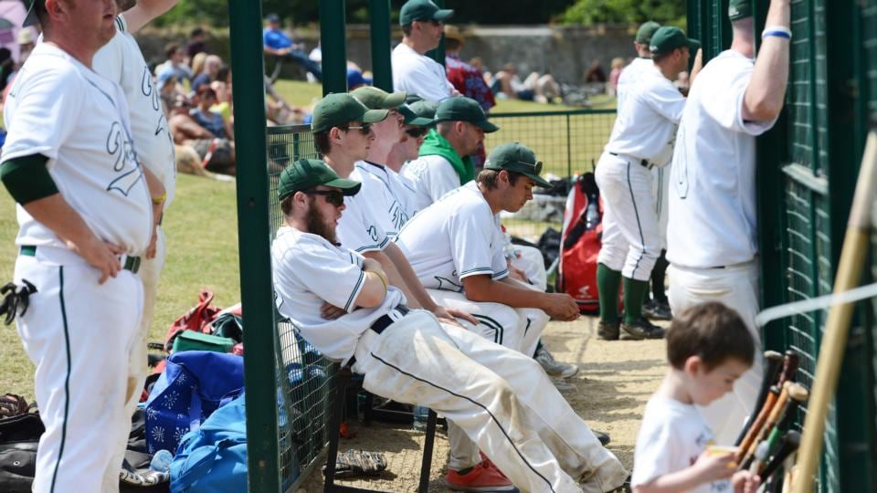 Part of the Irish side watch the Los Barberos game. Photograph: Cyril Byrne/The Irish Times