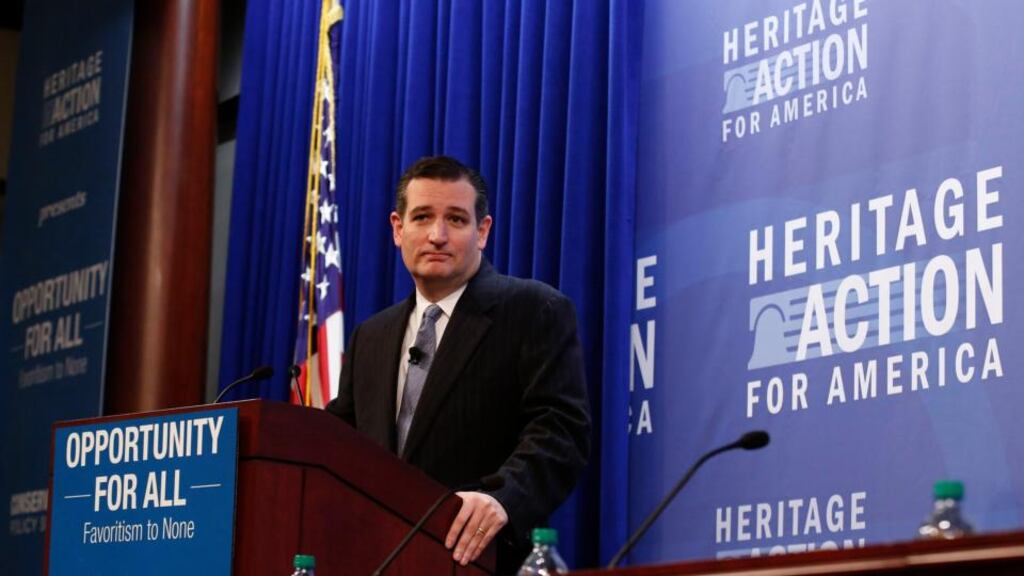 Senator Ted Cruz, one of Joe Trippi’s “nutcases”, is the son of a Cuban immigrant who fought for Castro. Photograph: Reuters/Yuri Gripas