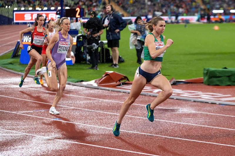 Ireland’s Louise Shanahan in action during the final of the women's 800m at the Olympiastadion in Munich. Photograph: Morgan Treacy/Inpho