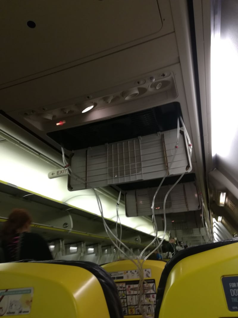 Conor Brennan took a photograph from inside flight FR7312 after it landed in Germany