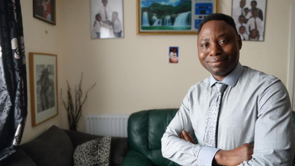 John Uwhumiakpor at home in Balbriggan: Uwhumiakpor ran unsuccessfully in the local elections on a platform of integration. Photograph: Dara Mac Dónaill
