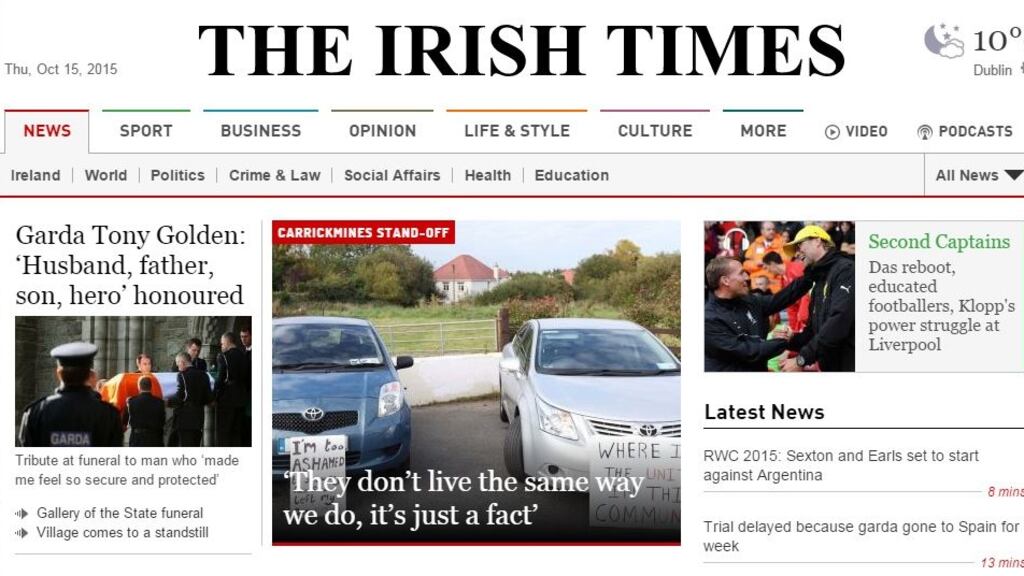 The Irish Times/irishtimes.com has won the Most Influential Irish Website Ever award.