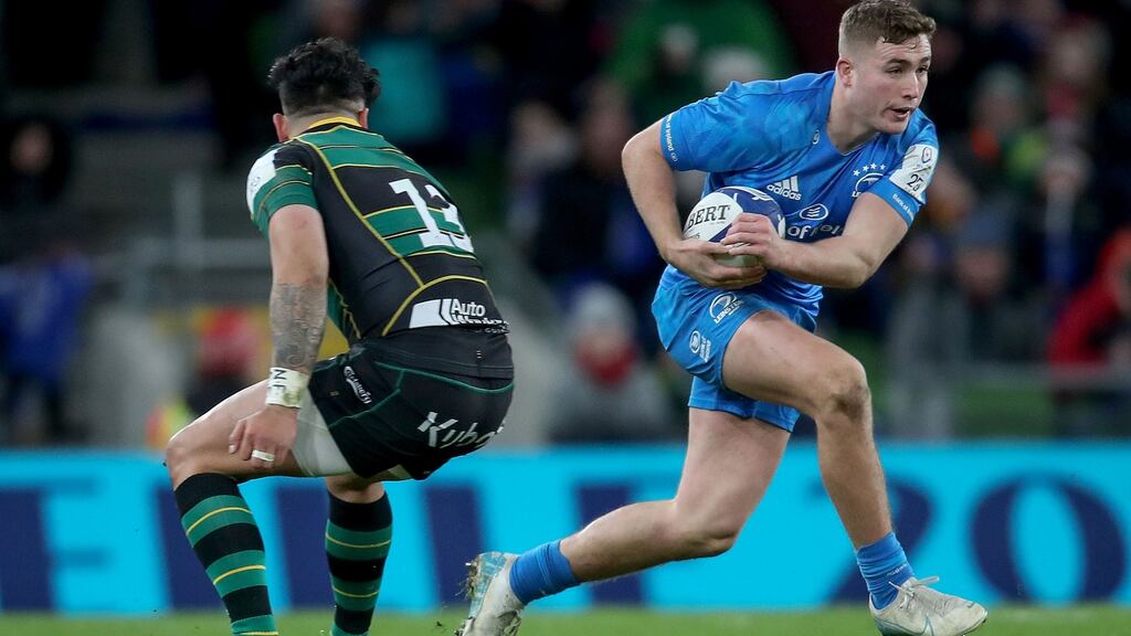 Jordan Larmour has played a key role in Leinster’s unbeaten start to the season, including their 19-point haul in four Champions Cup games. Photograph: Bryan Keane/Inpho