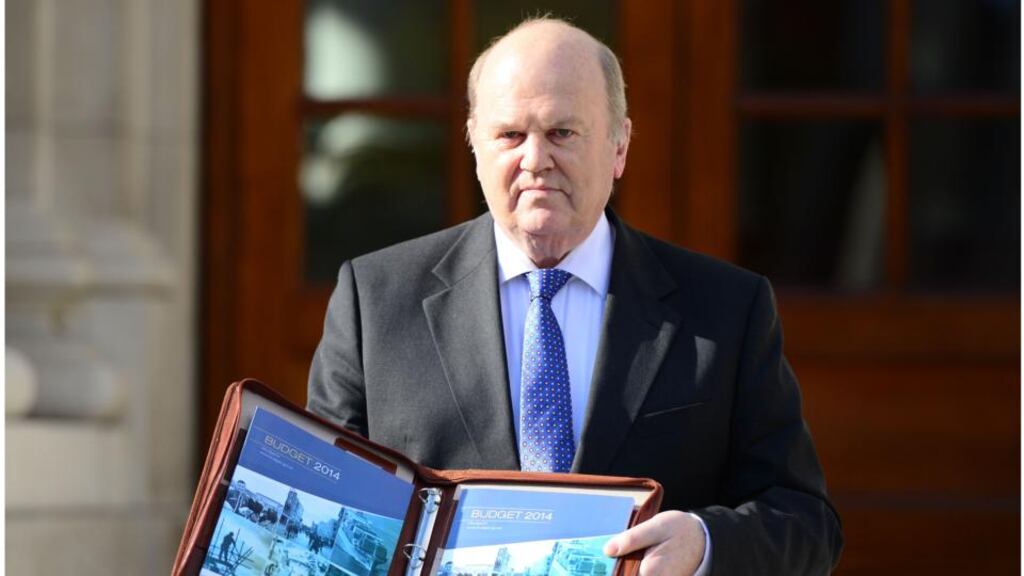 Minister of Finance Minister Michael Noonan before delivering the Budget to the Dáil lasy October when he said: “I want Ireland to play fair . . . and I want Ireland to play to win.” Photograph: Bryan O’Brien