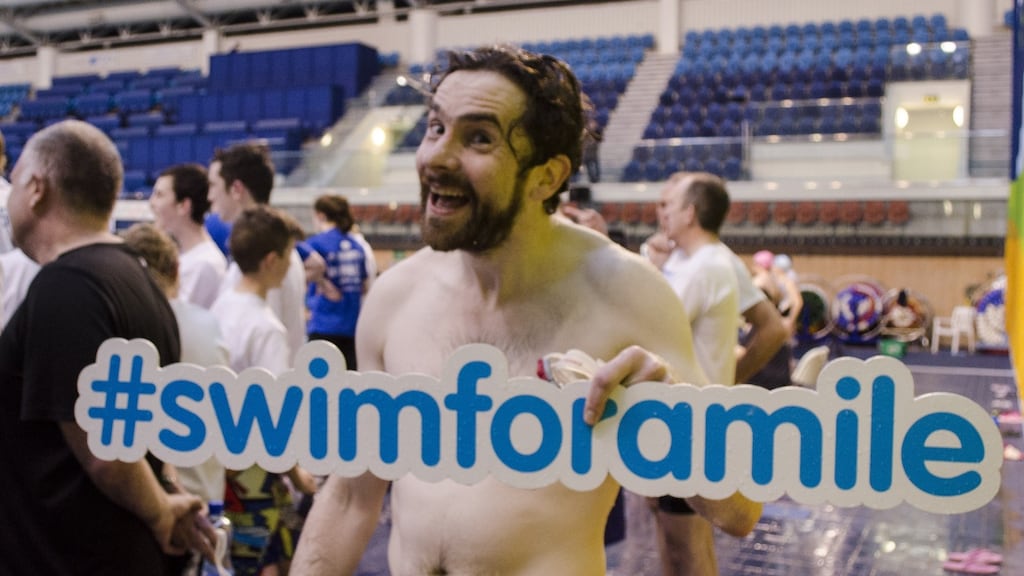 Laurence Mackin after completing his Swim for a Mile challenge: ‘Fitness is all well and good (and my word will you feel good after that mile is done). But it’s technique more than anything that will have you flying over that finish line in fine time. Photograph: Courtesy of Swim Ireland