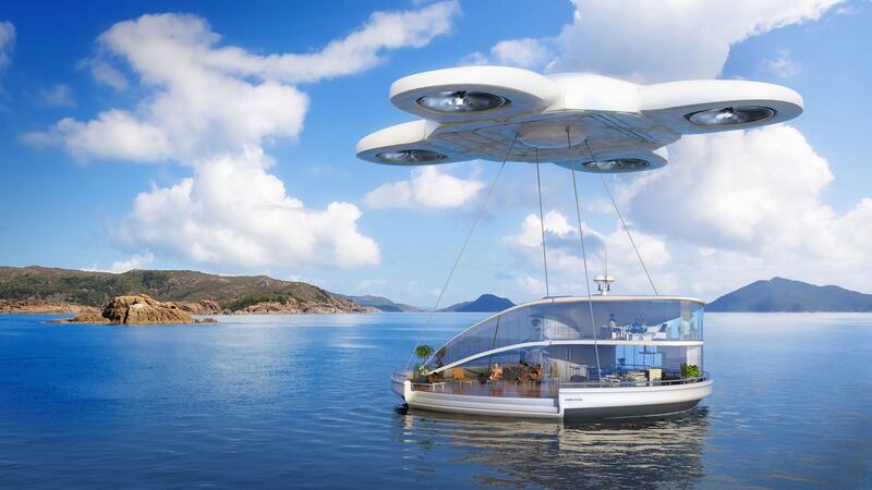 Artist’s impression of a drone-delivered holiday home. Photograph: Samsung/PA Wire