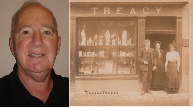 Des Nix, left, and his grandfather John and his family in New Ross, Co Wexford