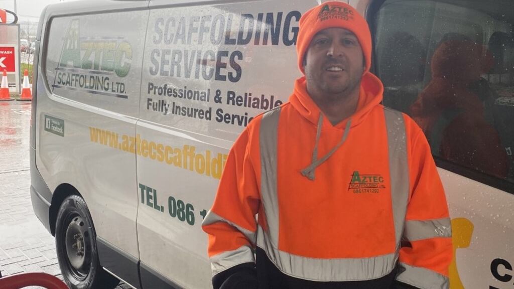 Ian Currums business owner at Aztec Scaffolding said the company had three vans and three trucks on the road and his weekly fuel bill had risen from €800 per week to “12 to 14 hundred”.