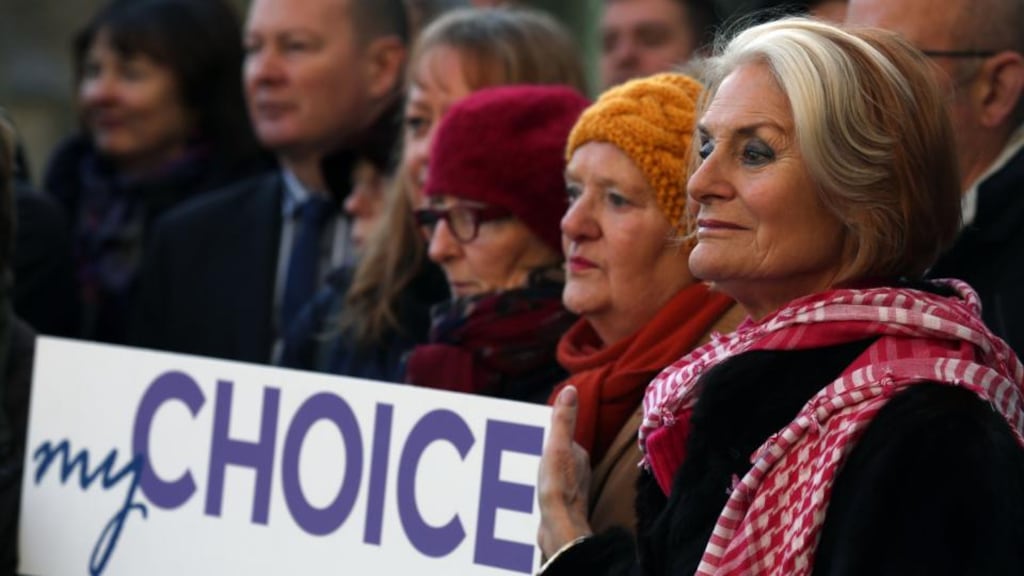 Campaigners supporting the Assisted Suicide Scotland Bill during a rally outside the Scottish Parliament in Edinburgh on February 17th. The Netherlands legalised assisted suicide in 2002 but the issue remains controversial there. Photograph: David Cheskin/PA Wire