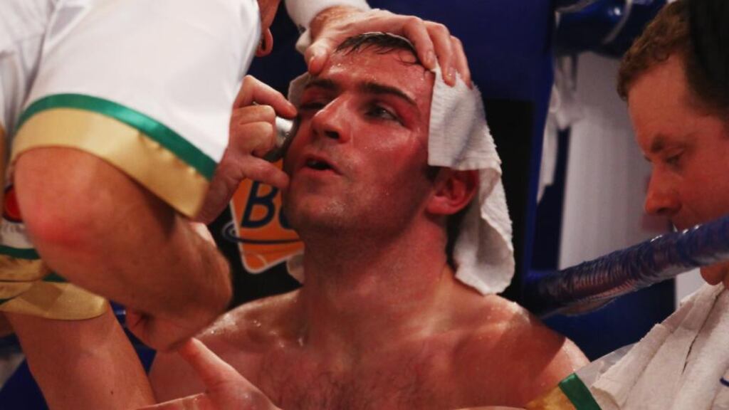 Matthew Macklin suffered a third title fight defeat in Connecticut last night, this time to Gennady Golovkin. Photograph: Getty Images