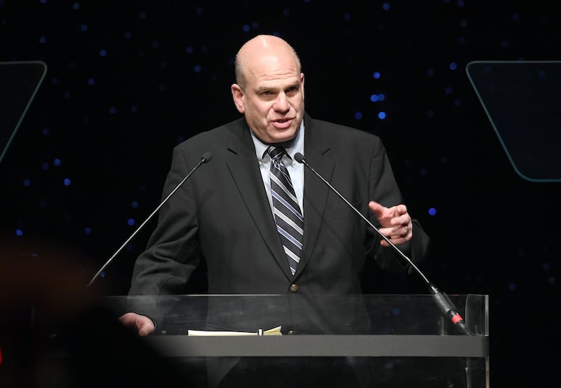David Simon speaks onstage in February during 69th Writers Guild Awards in New York City. Photograph: Dimitrios Kambouris/Getty