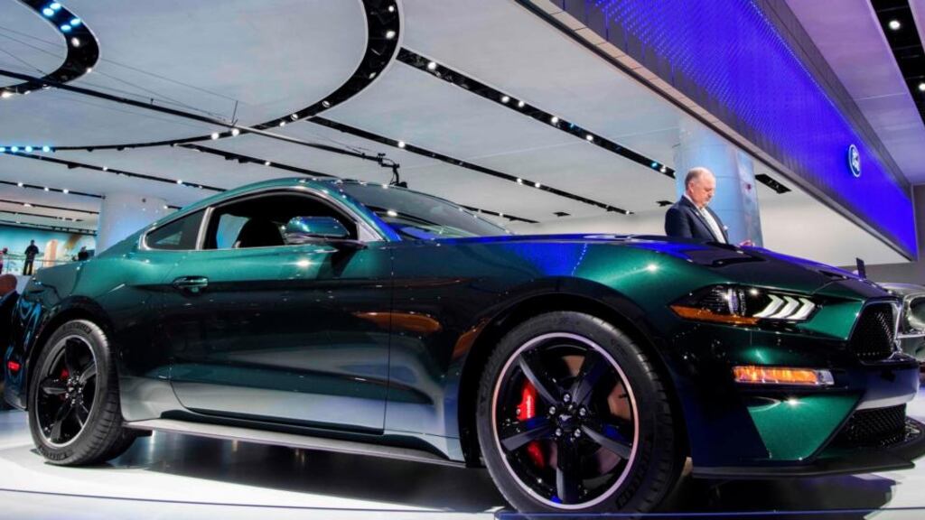 The 2019 Ford Mustang Bullitt at the 2018 North American International Auto Show in Detroit, Michigan. Photograph: Jewel Samad/AFP/Getty Images