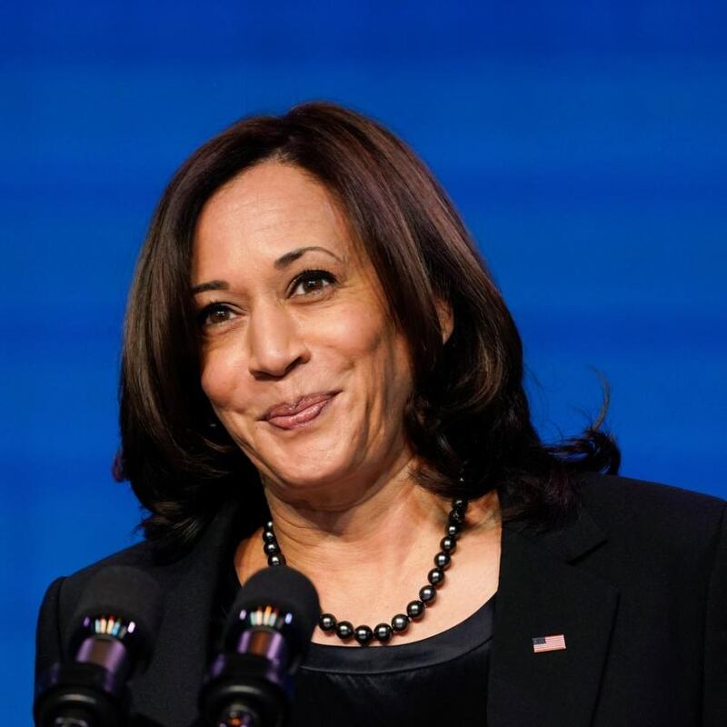 Kamala Harris: the vice-president is usually sworn in before the president. Photograph: Susan Walsh/AP