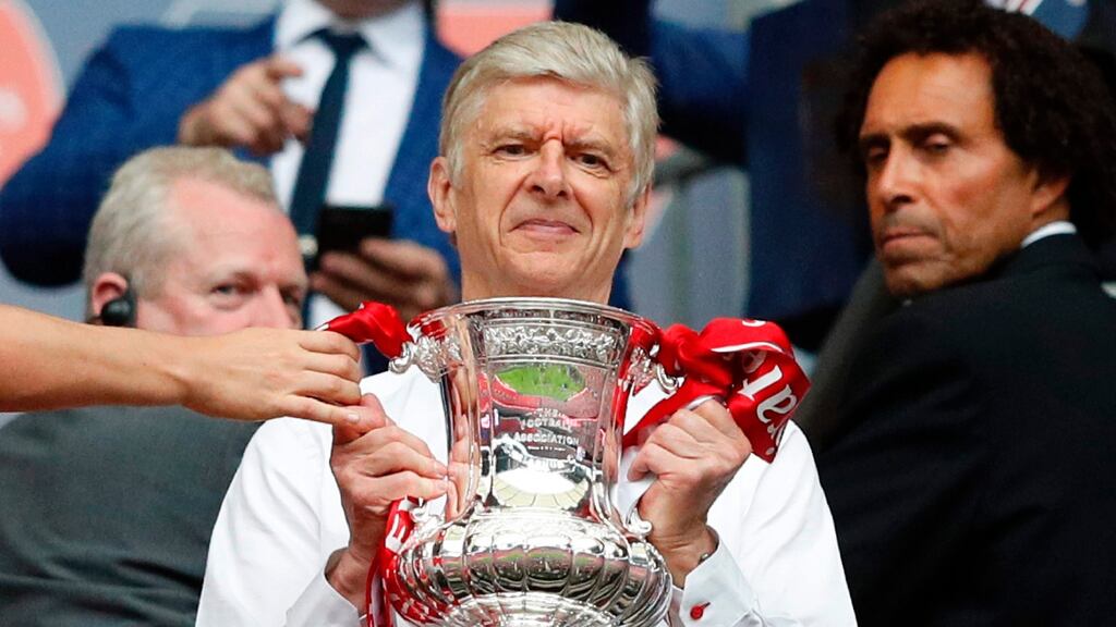 Good week: Arsenal manager Arsene Wenger. Photograph: Adrian Dennis/AFP/Getty Images