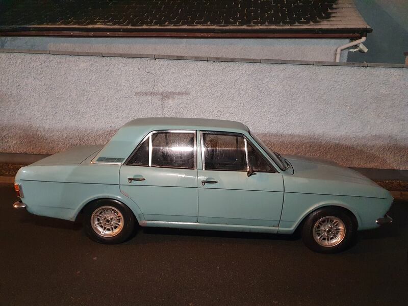 Blue Ford Cortina. Photograph: Garda Press Office