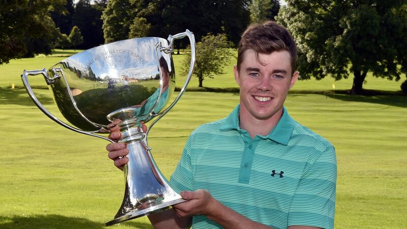 Stuart Grehan, winner of the 2017 Sherry FitzGerald Davitt & Davitt-sponsored Mullingar Scratch Trophy at Mullingar Golf Club. Photograph: Pat Cashman