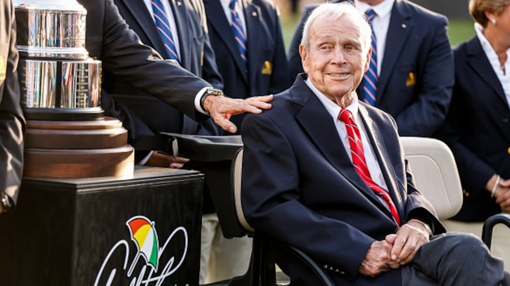The late Arnold Palmer at Bay Hill in 2016. Photograph: Getty Images