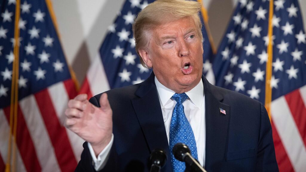 US president Donald Trump said he would postpone a G7 summit he had hoped to hold next month until September or later and expand the list of invitees to include Australia, Russia, South Korea and India. Photograph: Saul Loeb / AFP via Getty Images