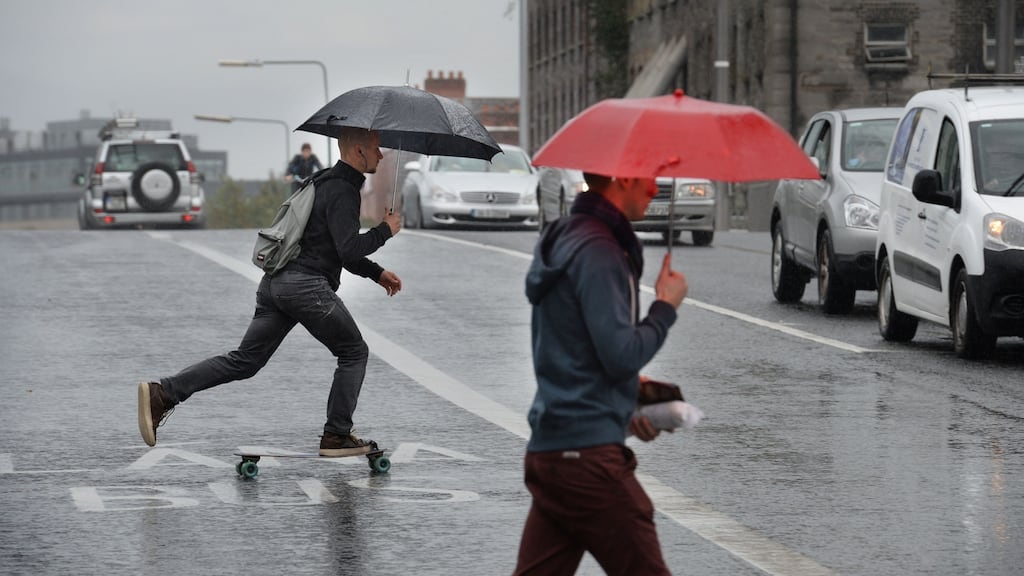 A rainfall warning for counties Wexford, Cork and Waterford comes into effect from 3pm on Tuesday. File photograph: Dara Mac Dónaill/The Irish Times