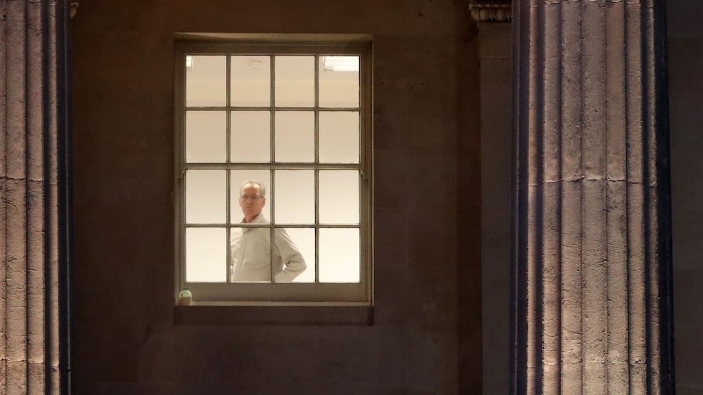 Sinn Féin negotiator Gerry Kelly seen in the party’s offices at Stormont, Belfast.  Photograph: PA.