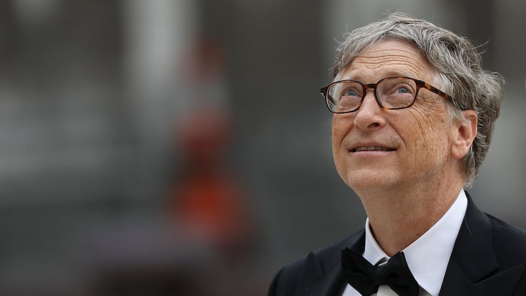 A bow-tied Bill Gates arrives at a London business banquet, all in the name of his foundation’s bid to eradicate malaria. Photograph: Simon Dawson/Reuters