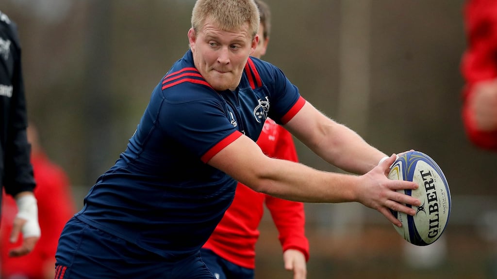 Munster’s John Ryan comes in to the side for their Champions Cup Pool 2 meeting with Exeter Chiefs on Saturday. Photo: Ryan Byrne/Inpho