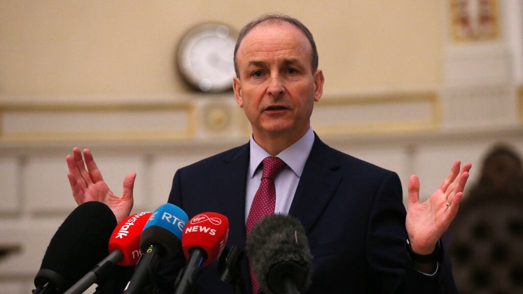 Taoiseach Micheál Martin strongly resisted Opposition charges that his Government is wilfully refusing to pay these students for working during the Covid crisis. Photograph: Laura Hutton