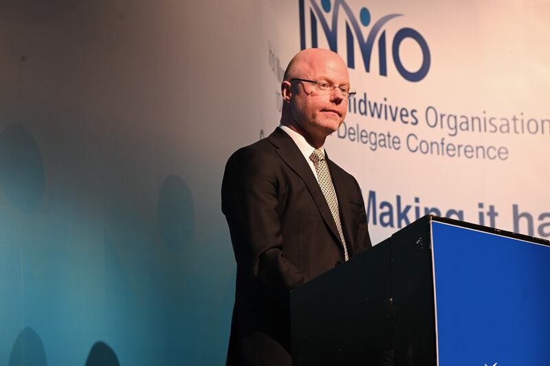 Minister Health, Stephen Donnelly, at the Irish Nurses and Midwives Organisation’s annual conference in Killarney. Photograph: INMO