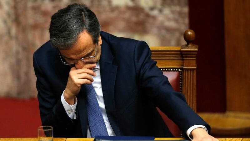 Greek prime minister Antonis Samaras: proposes holding an early national election on January 25th after parliament rejected his nominee for president. Photograph: Yannis Behrakis/Reuters