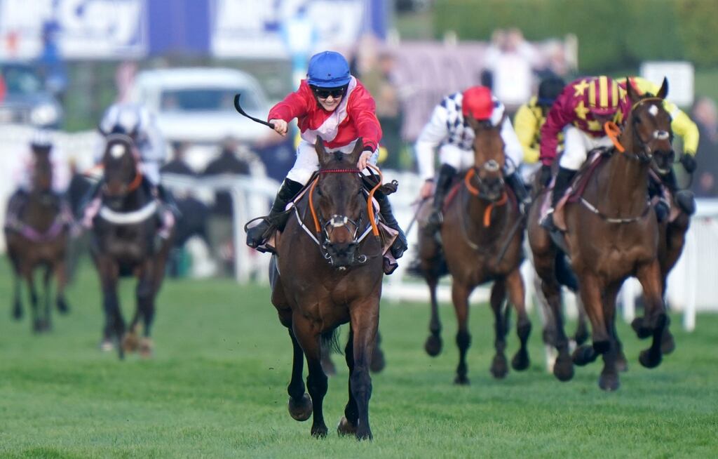 A Plus Tard ridden by Rachael Blackmore on the way to winning the Gold Cup at the Cheltenham Festival. Photograph: Tim Goode/PA Wire