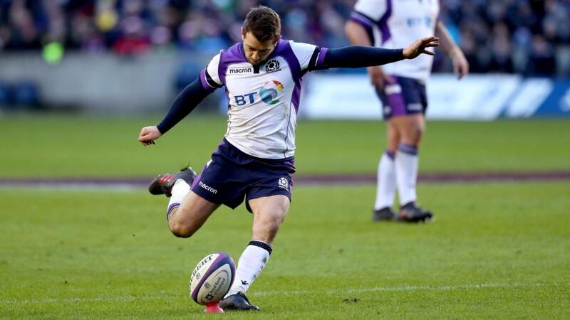 Greig Laidlaw scored 22 points as Scotland beat France at Murrayfield. Photograph: Andrew Milligan/PA