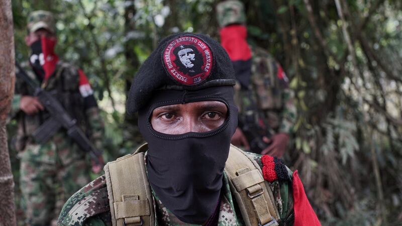 A commander of the National Liberation Army (ELN) in the northwestern jungles of Colombia. Photograph: Federico Rios/Reuters