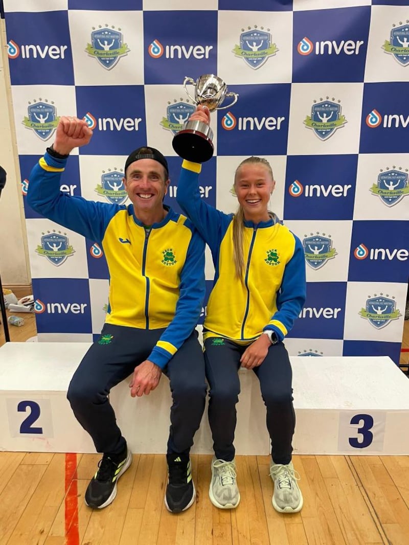 Ava Crean and her coach John Kinsella