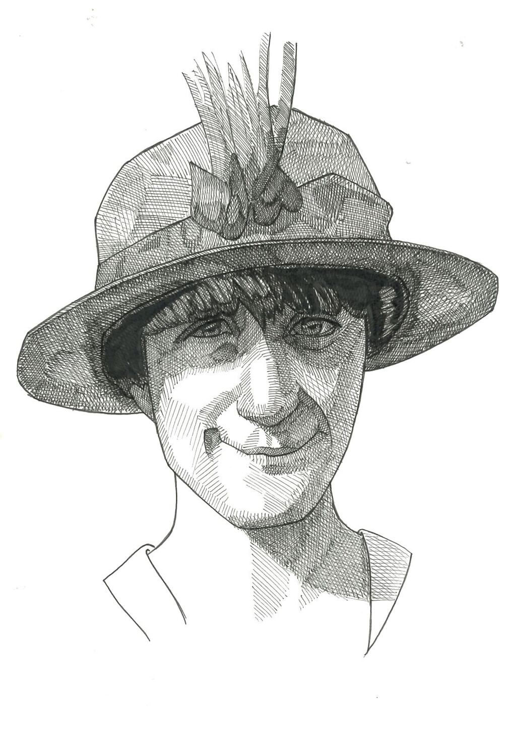 A sketch of Eileen Biggs by Stephen Rhatigan