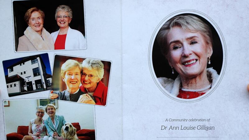Images from a booklet for the wake of Dr Ann Louise Gilligan. Credit: Colin Keegan, Collins Dublin