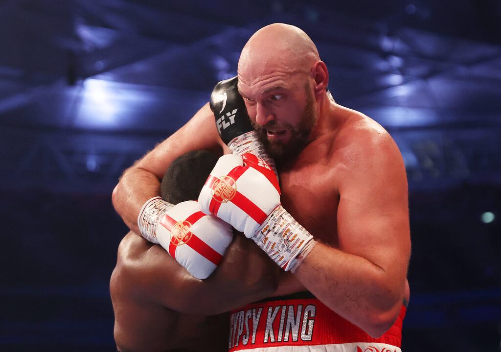 Tyson Fury: said recently he plans to stay in retirement but is thought to be open to a high-profile heavyweight division unification bout with Oleksandr Usykclash. Photograph: Julian Finney/Getty Images