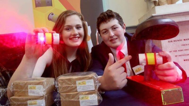 Breda Magner and Evan Condon have created CycleSafe2000, a product that mimics a cycle lane with the use of lasers