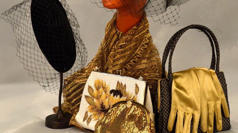 Handbags and glad rags from Eily Henry’s stand, (€30-€200)