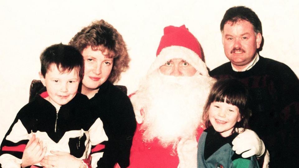 Happier times: Adrian, Claire, Emma and her brother Tony. Photograph: Pacemaker