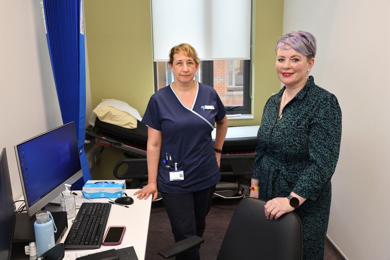 Joy Lewis, AYA Cancer Clinical Nurse Specialist (left), and Evelyn Griffith, manager of CanTeen Ireland. Photograph: Dara Mac Dónaill