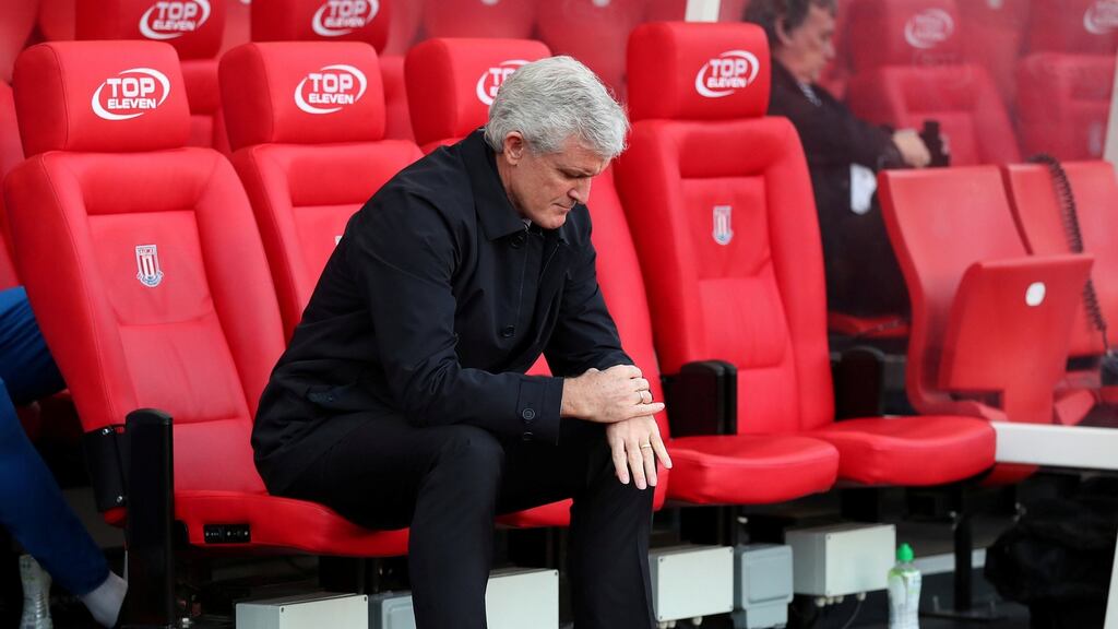 Stoke City manager Mark Hughes was sacked after a humiliating FA Cup loss to Coventry City. Photo: Scott Heppell/Reuters