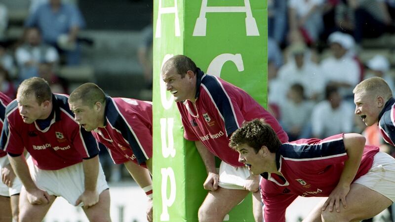 Munster’s Frankie Sheehan, Marcus Horan, Peter Clohessy, Donncha O’Callaghan and Peter Stringer during the Heineken European Cup semi-final against Toulouse at Stade Lescure in Bordeaux in May 2000. Photograph: Billy Stickland/Inpho