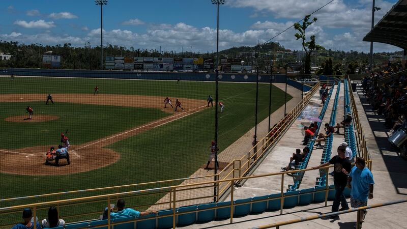 The Cayey Toritos playing their home opener at Estadio Hermanos Marrero, in Aibonito, Puerto Rico. Photograph: Dennis M Rivera Pichardo/The New York Times