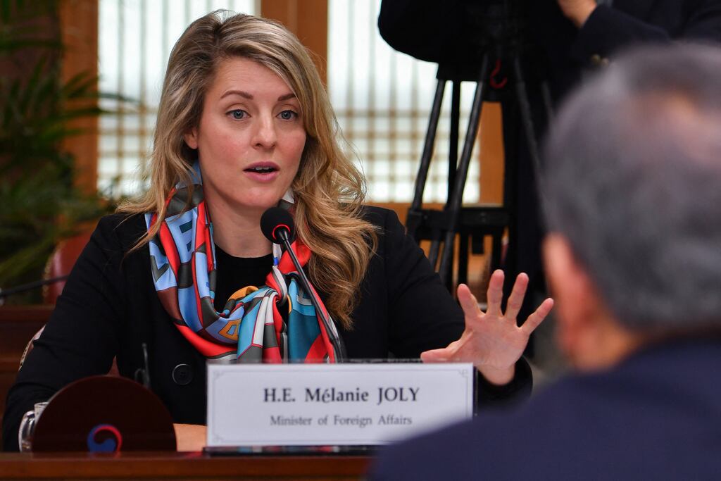 Canada's foreign minister Melanie Joly said the ministers will meet to discuss protests sparked by the death of Mahsa Amini. Photograph: Song Kyung-Seok / POOL / AFP/ Getty