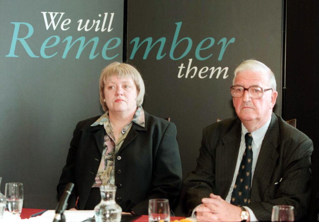 Sir Kenneth Bloomfield with former secretary of state for Northern Ireland Mo Mowlam in 1998. Photograph: Brian Little/PA Wire