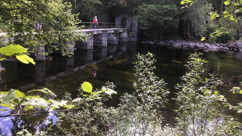 There is a pretty, castellated footbridge over the Cong river, where another scene from The Quiet Man was shot.