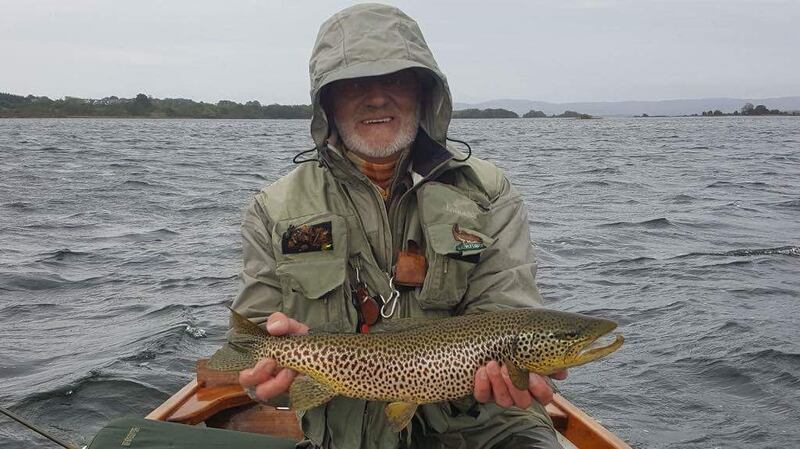 Ted Wherry of Mayfly Lodge, Ballynalty, Co Mayo with a fine end-of-season Corrib trout.